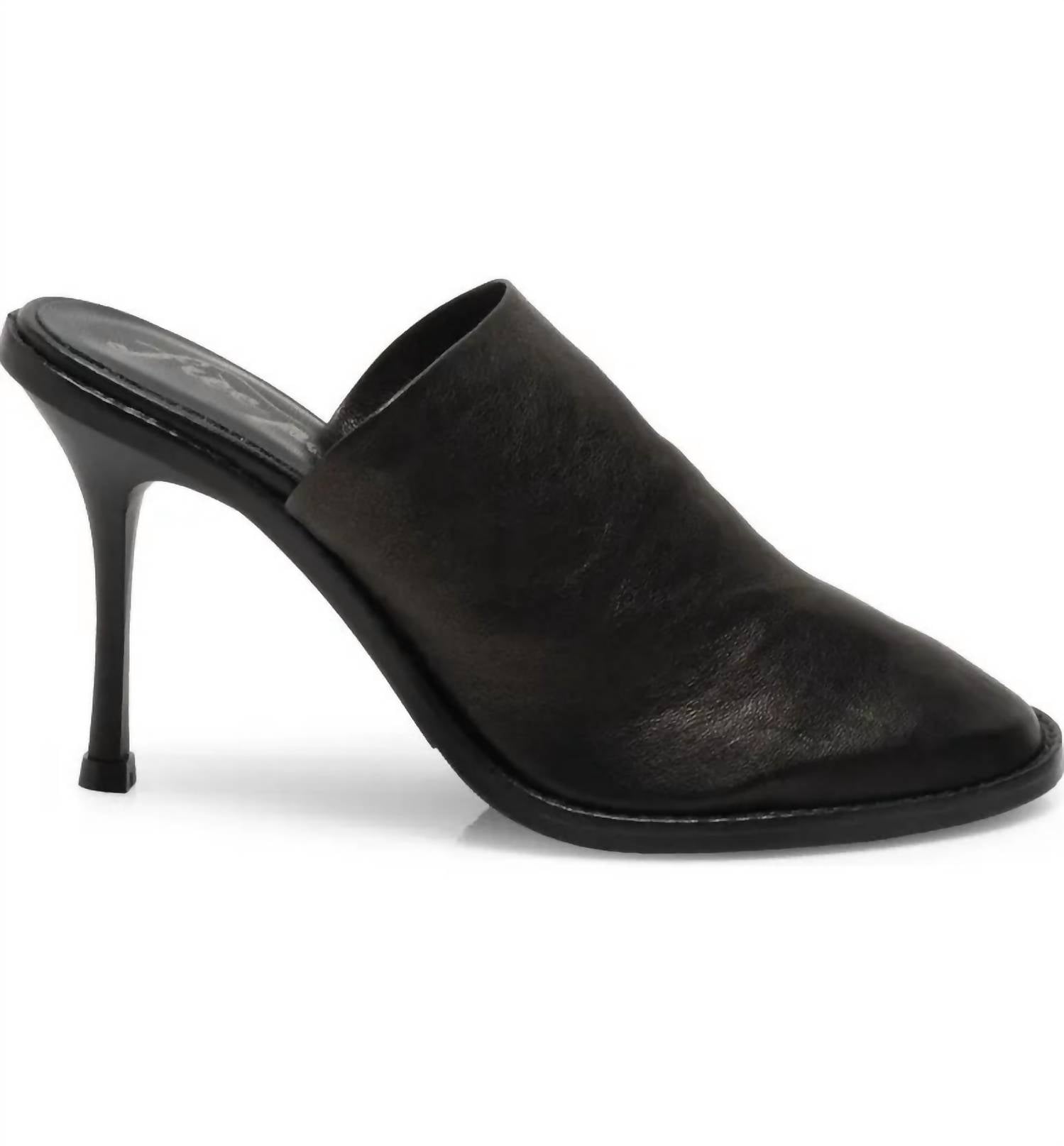 Женские туфли-мюли Leila Heeled Mule черного цвета Free People — фото 3