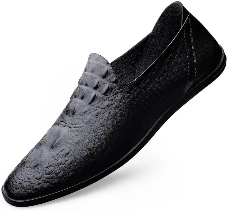 Лоферы крокодиловая текстура Mens Loafers Shoe, черный PUGHGAETZF