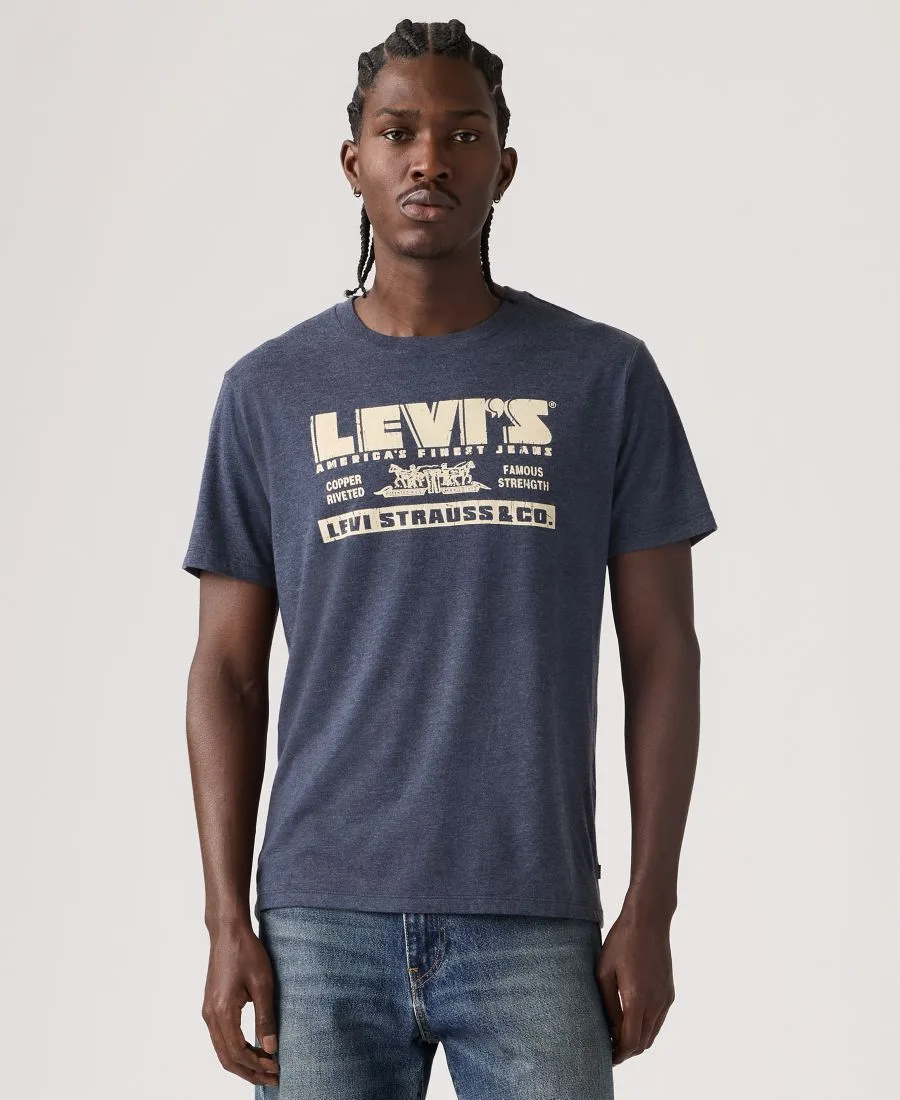 Мужская футболка с круглым вырезом и графическим логотипом Levi's, темно-синий