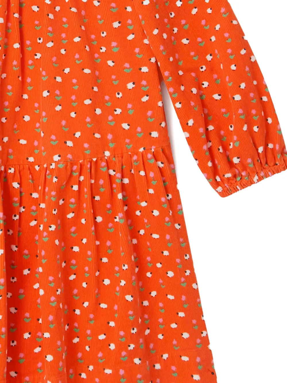 Платье с ярусами и цветочным принтом Stella McCartney Kids, красный — фото 3