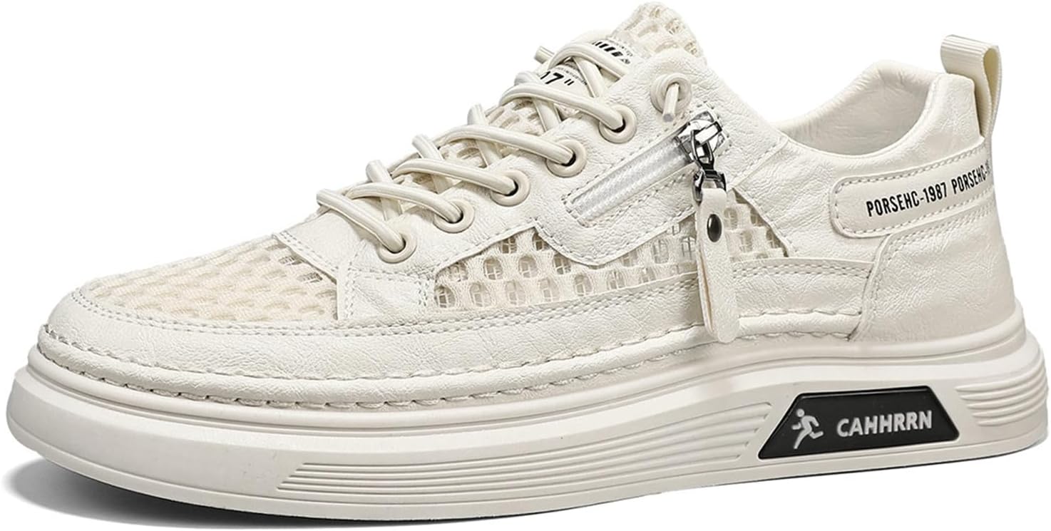 

Мужские повседневные дышащие кроссовки из сетки, модные низкие кеды, удобные легкие обувь для ходьбы Abborora, бежевый