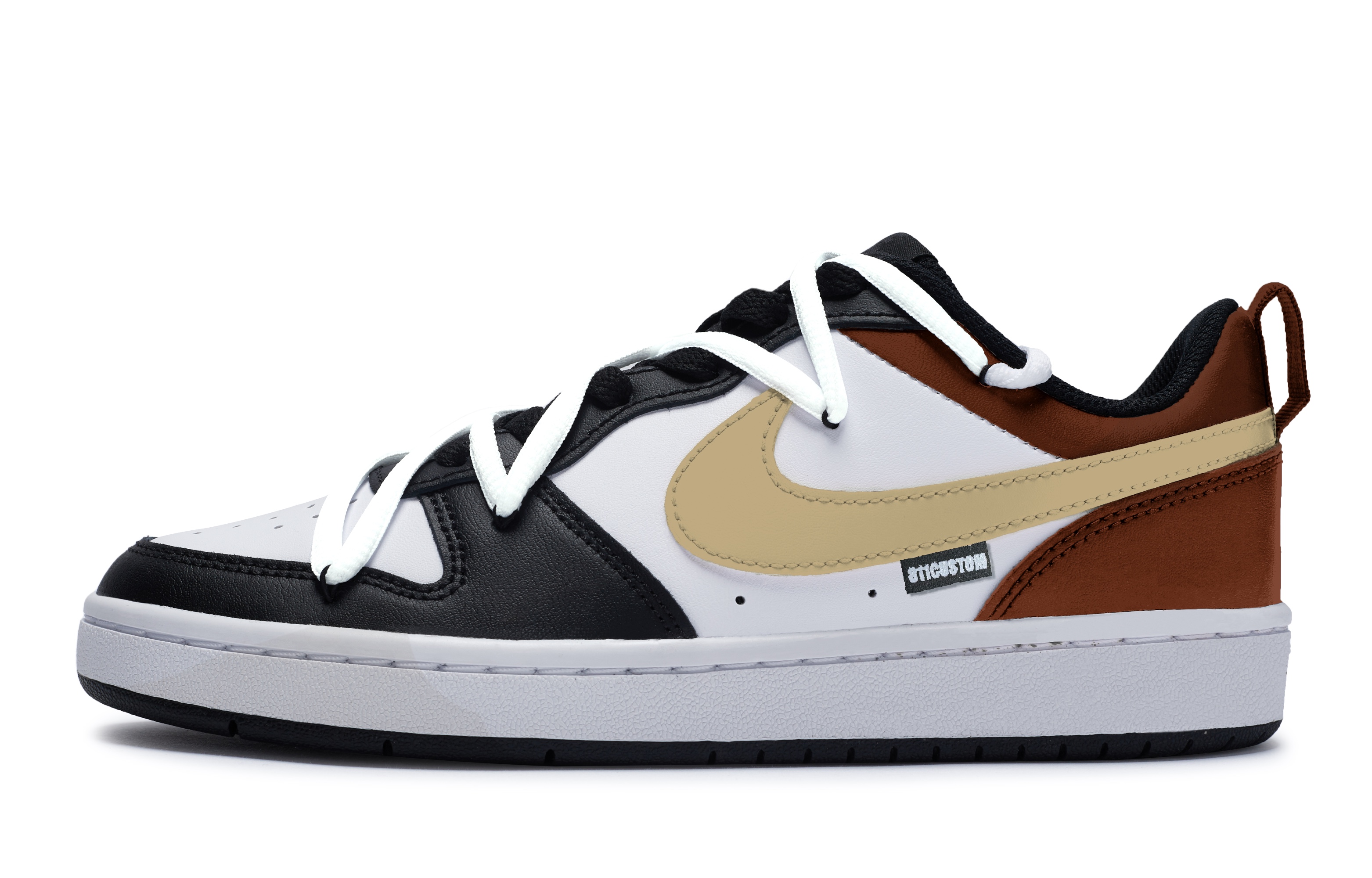 

Кроссовки Nike Court Borough Skateboarding Shoes Women's Low-top White/brown/yellow, черный