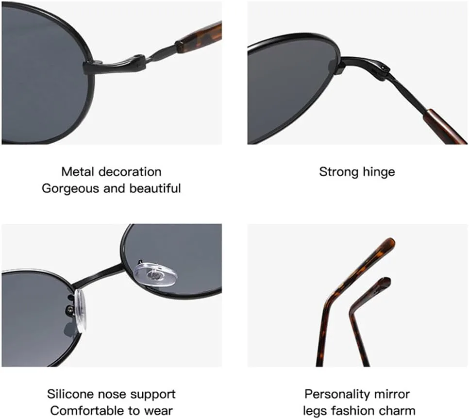 

Овальные солнцезащитные очки для женщин и мужчин в стиле панк, модные, с прозрачными линзами и оправой, защита от УФ-излучения UV400 FYTUP, Bronze Leopard Clear