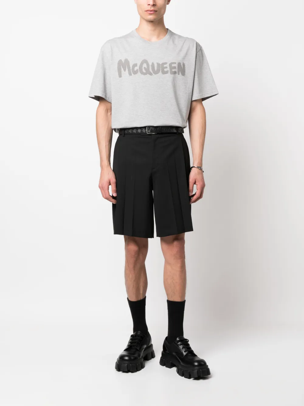 Футболка с логотипом Alexander McQueen, серый — фото 2