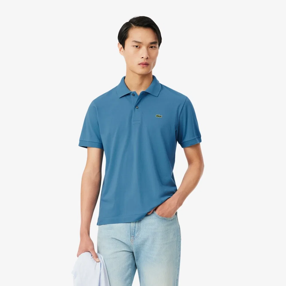 Футболка-поло Lacoste мужская классическая синий — фото 2