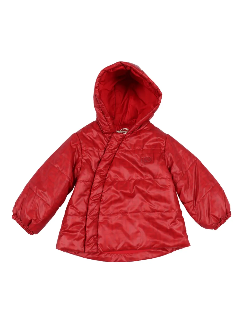 

Пуховик с логотипом FF FENDI KIDS, красный