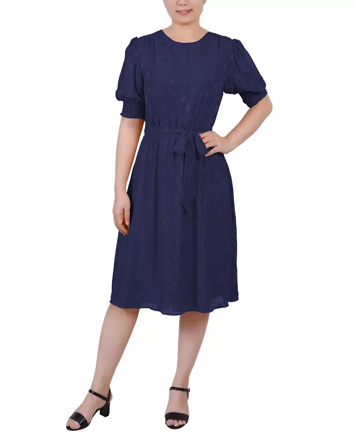 

Женское платье в горошек с рукавами до локтя NY Collection, синий