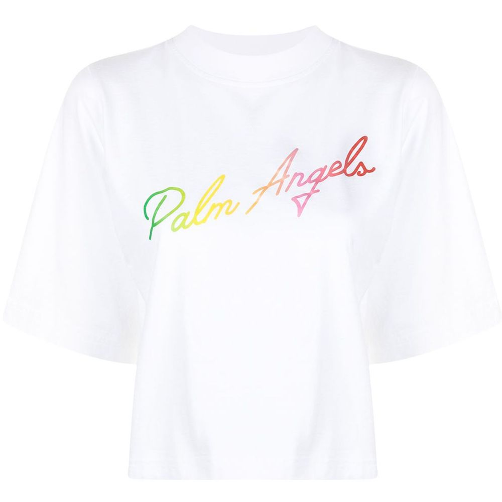 

Футболка из хлопка с эмблемой Miami Logo Palm Angels, белый