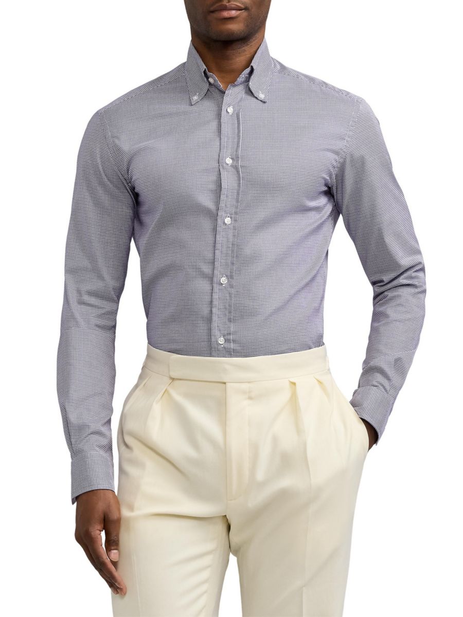 

Рубашка на пуговицах в клетку Journey Ralph Lauren Purple Label, фиолетовый