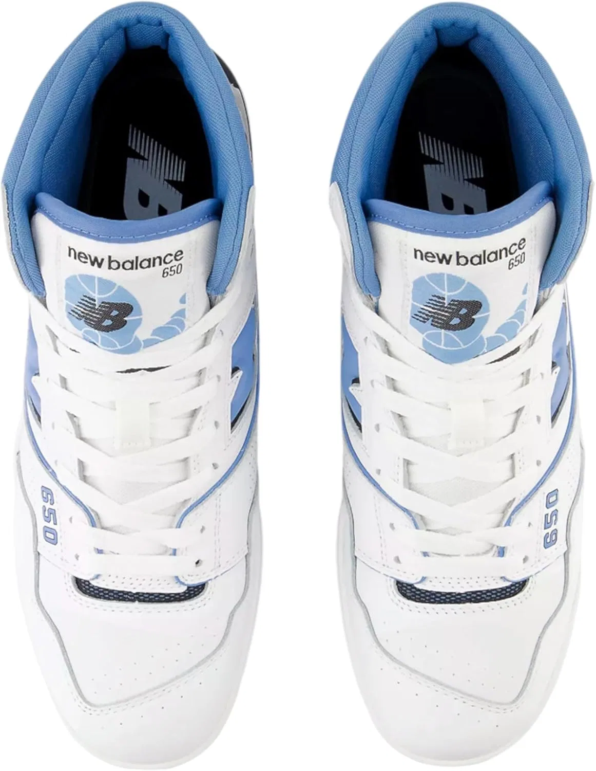 Кроссовки New Balance из кожи для мужчин и женщин, модель 650, White Heritage Blue — фото 4