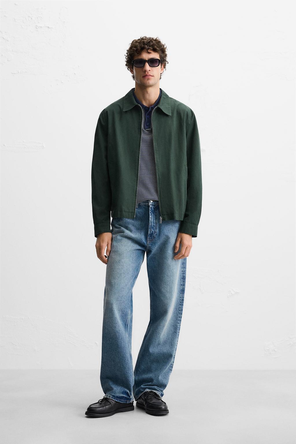 

Хлопок куртка ZARA, зеленый
