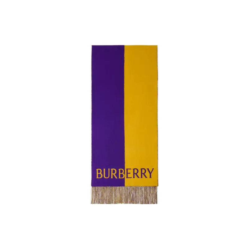 

Шарф вязаный Burberry Equestrian Knight, фиолетовый / желтый