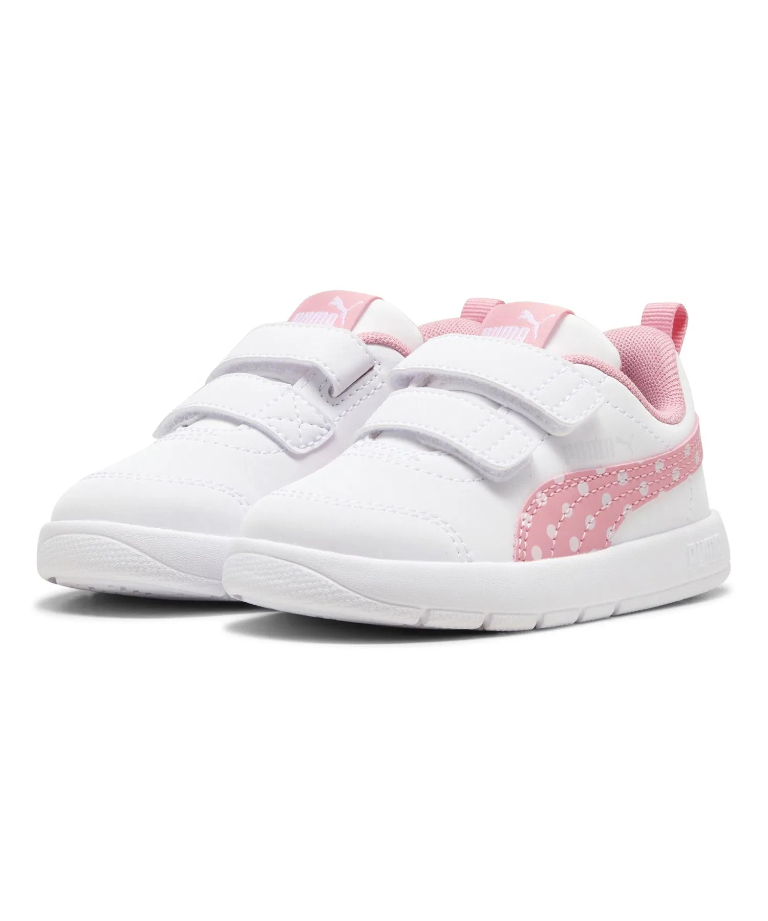 Детские кроссовки PUMA Courtflex V3 DOTTY V для малышей бело-розовые