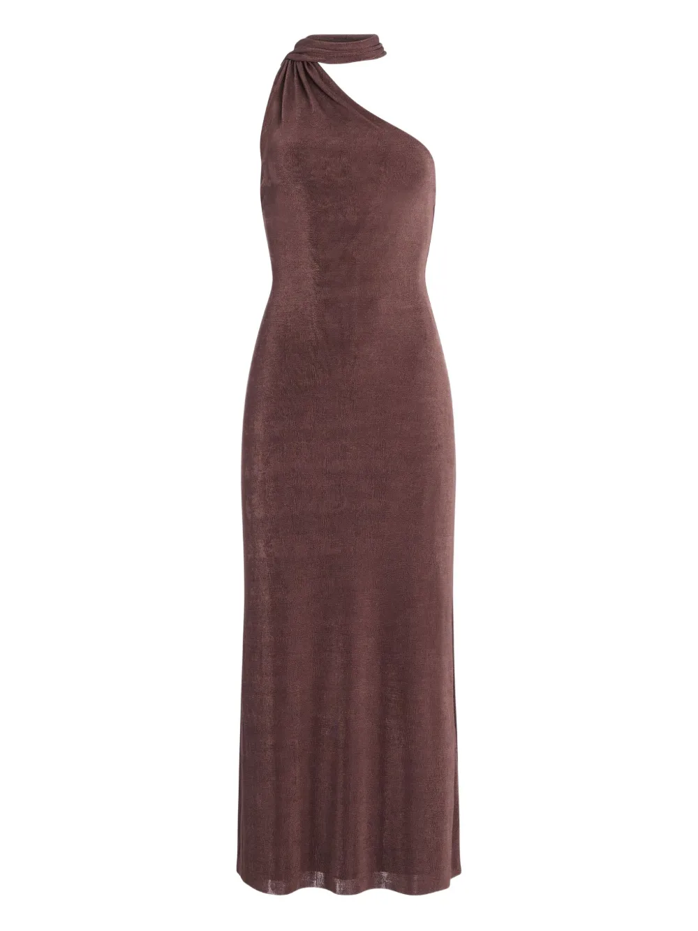 

Платье миди на одно плечо с драпировкой SER.O.YA, коричневый