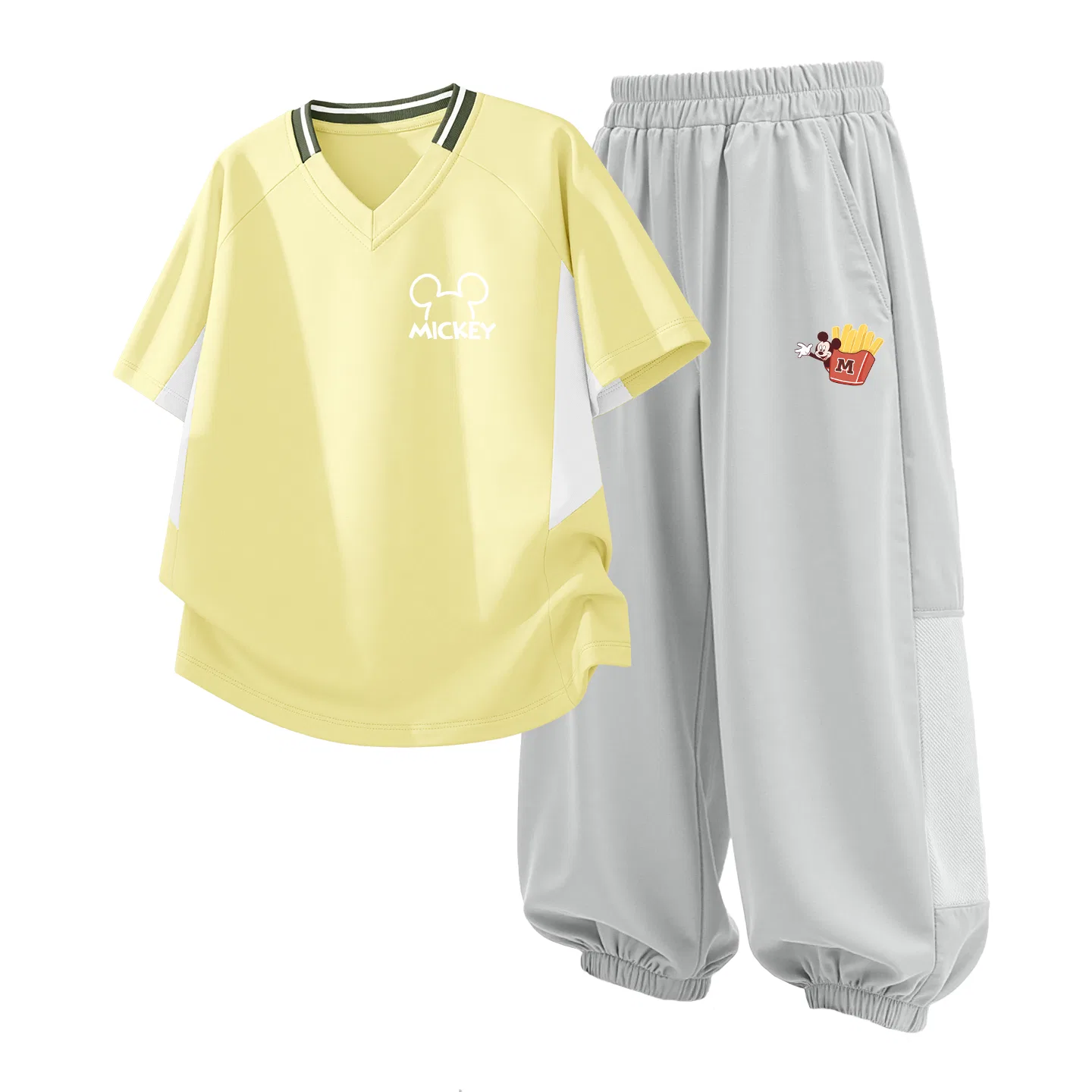 Детский спортивный костюм Casual Sportswear 2 Piece Set Disney, Thick Board Di Line K Yellow+Di French Fries K Misty Gray