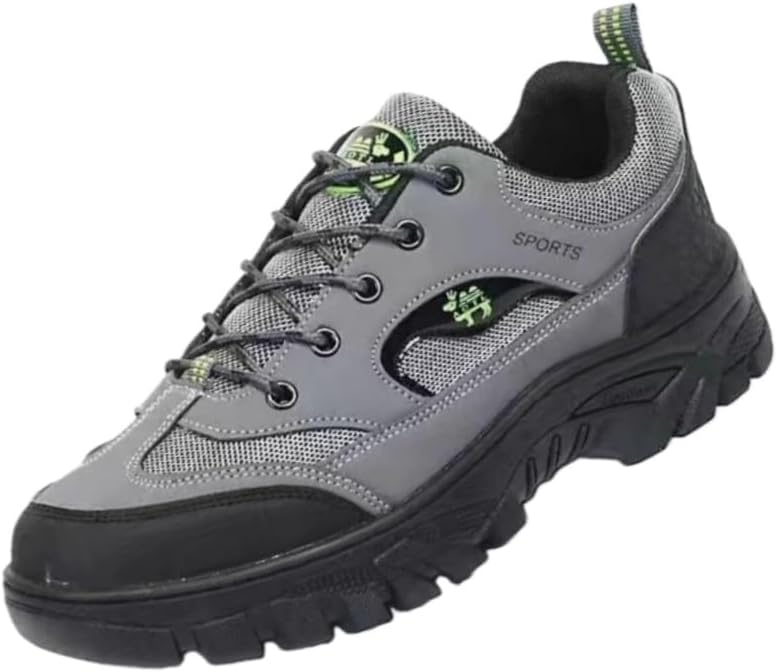 

Мужские большие туристические ботинки для альпинизма - противоскользящие, прочные, с амортизирующей стелькой, дышащие и удобные Fmshi, серый