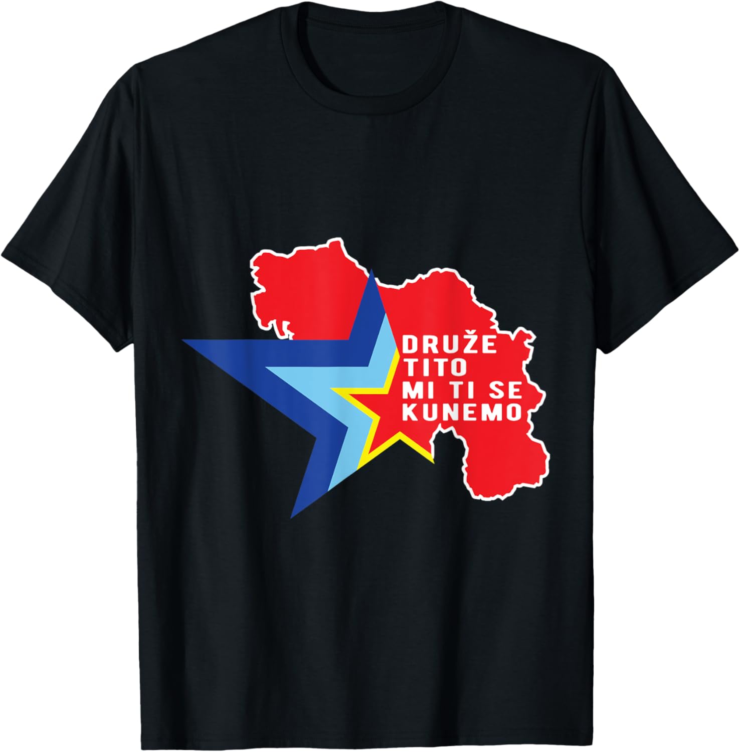 

Футболка с флагом Югославии, изображением вулкана, надписью «СФРЮ, Йосип Броз Тито, Югославия» Jugoslavija Yugoslavia Balkan Sfry Designs, черный