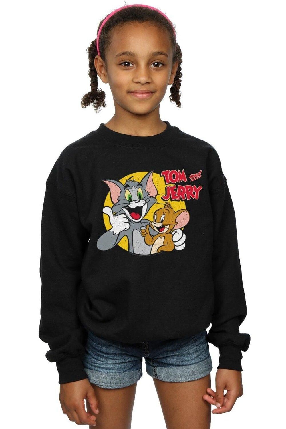 

Толстовка с большим пальцем вверх Tom & Jerry, черный