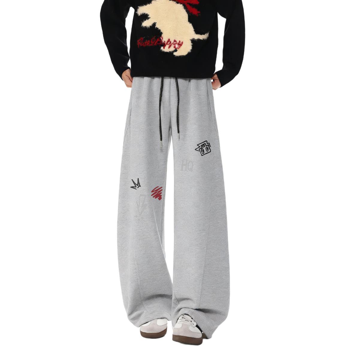 

Повседневные брюки Unisex утепленные широкие HUANQIU, серый