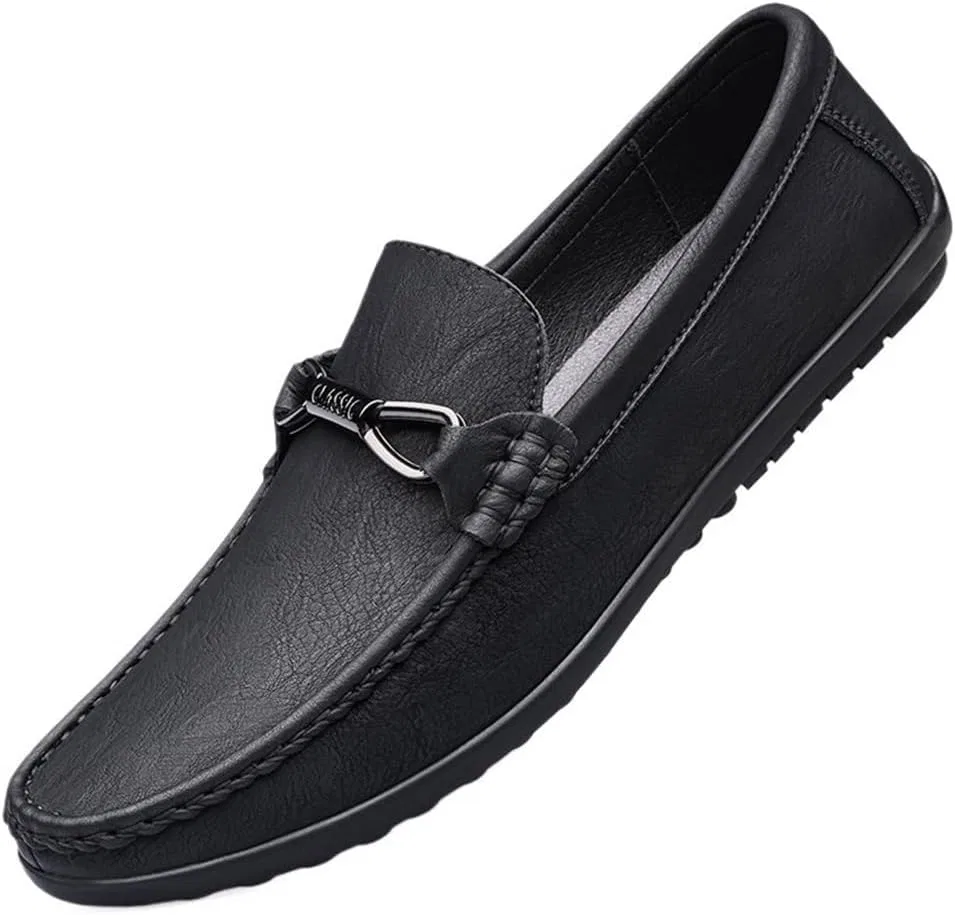 Мужские лоферы, кожа PU, классические, офисные, Black DHFIRUFSHLO