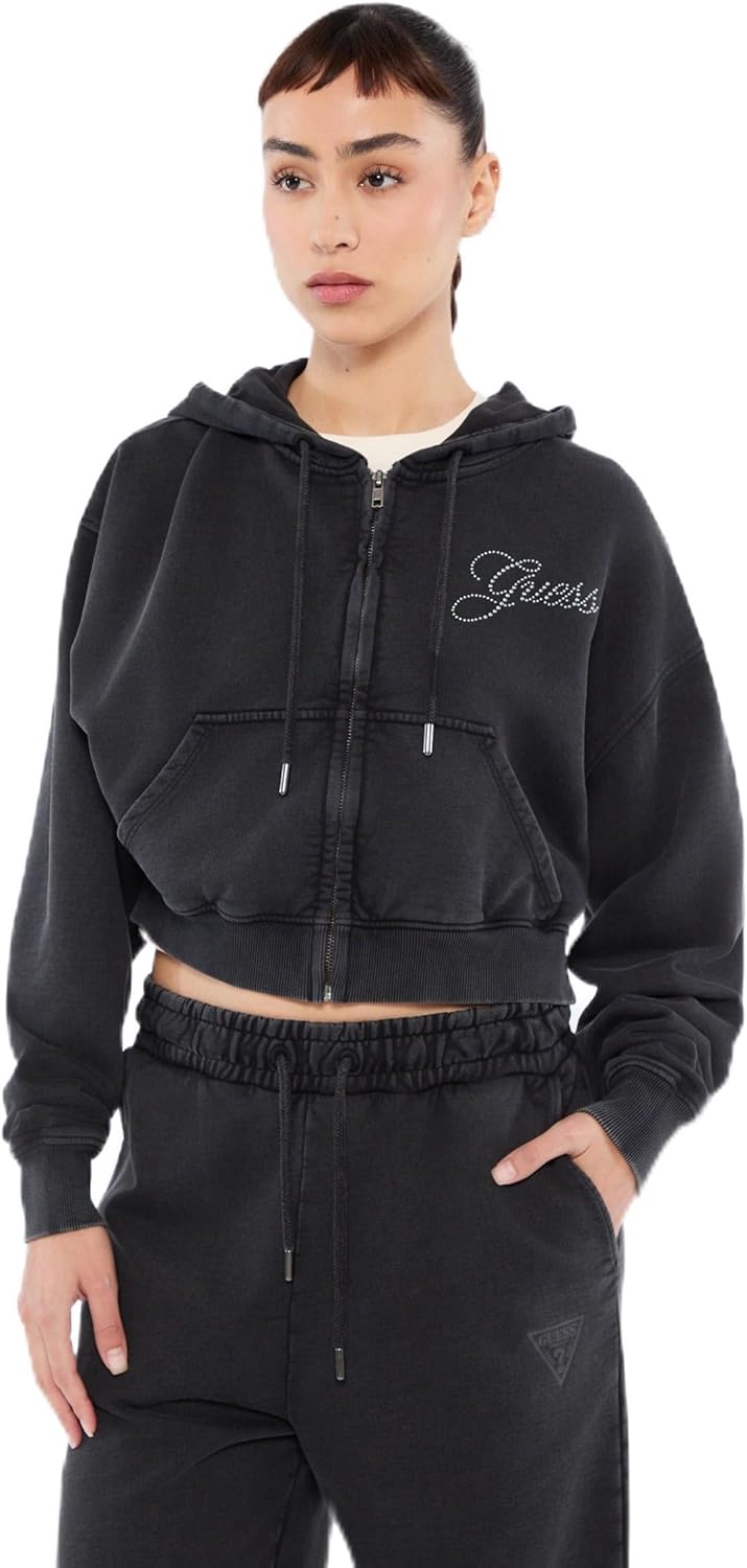 

Толстовка GUESS Originals Eco Rhinestone Crop Hoodie, Jet Black Multi