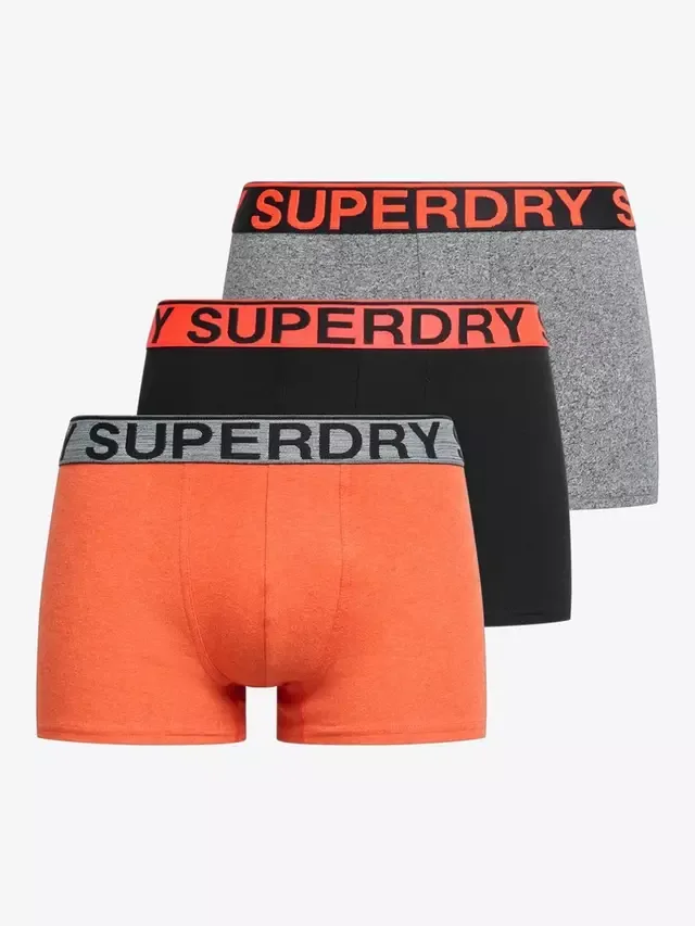 Трусы, комплект из 3 штук, черные/ярко-оранжевые Superdry — фото 4