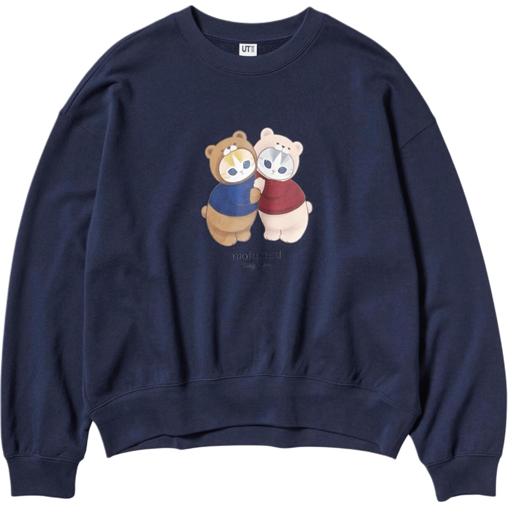 

UNIQLO Толстовка x SHAYUMAO,LIANMINGKUAN Shark Cat Collaboration FW24 женская navy blue