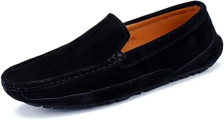 Мокасины мужские, кожа замшевая, Loafers, Black SayfuR — фото 3
