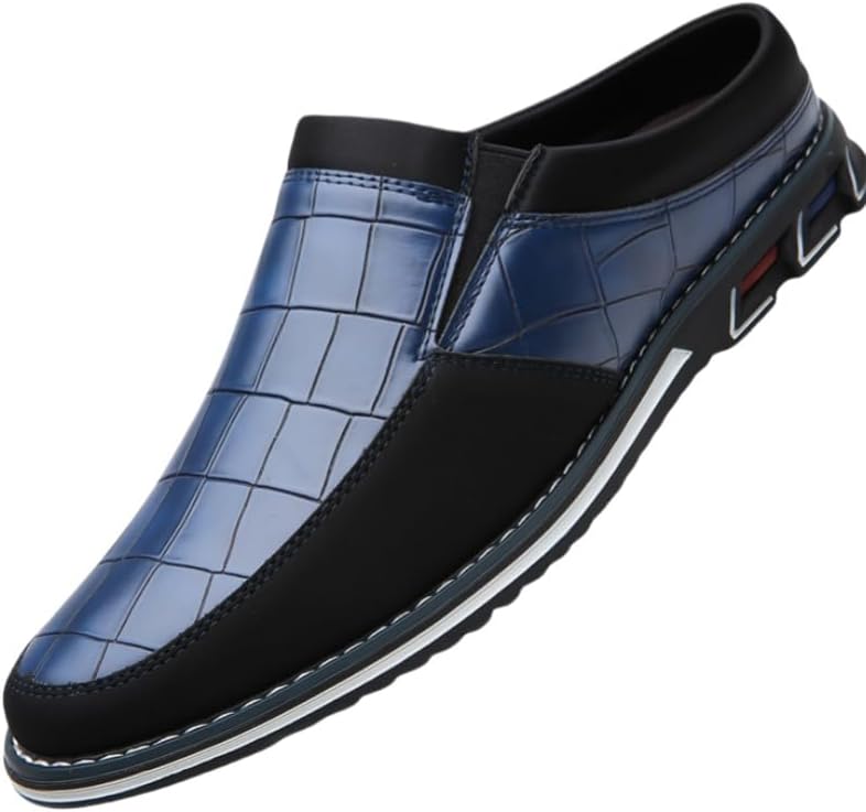 

Мужские стильные лоферы BIGSIZE на скользящей подошве - двухцветный дизайн коричневого и черного, удобная повседневная обувь для офиса и повседневной носки, прочная резиновая подошва, для всех сезонов, офисная обувь Fmshi