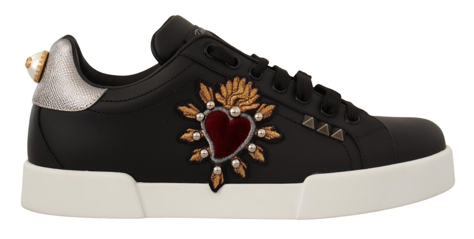 

Элегантные кожаные кроссовки с сердечным мотивом Dolce & Gabbana