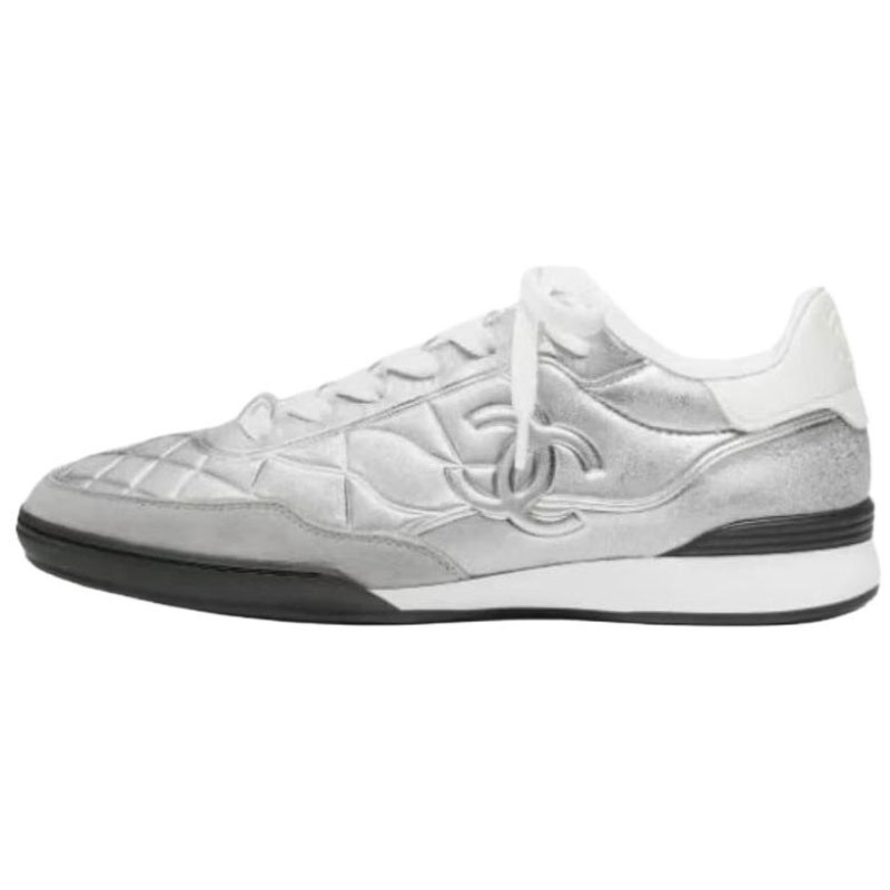 26c низкие повседневные туфли women's silver gray CHANEL, Original Shoe Box Not Included