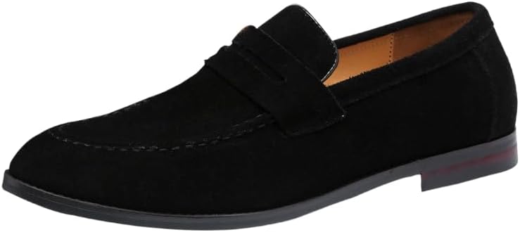 

Мужские кожаные туфли однотонного цвета с удобной и противоскользящей резиновой подошвой. Элегантные и прочные деловые туфли, подходящие для повседневной носки или офиса Hoalox, черный