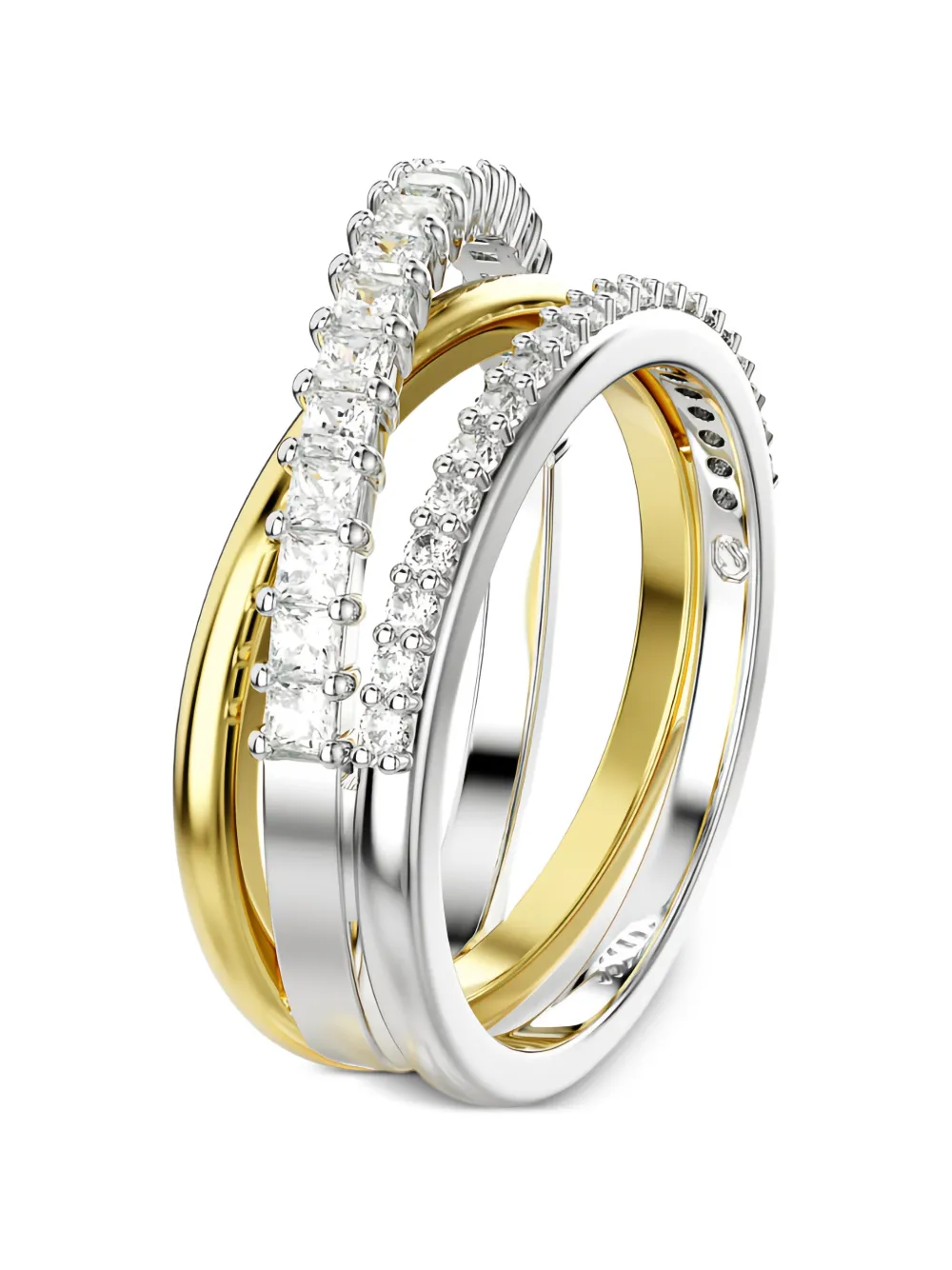 

Кольцо Hyperbola с гравированным логотипом и кристаллами Swarovski, золотой