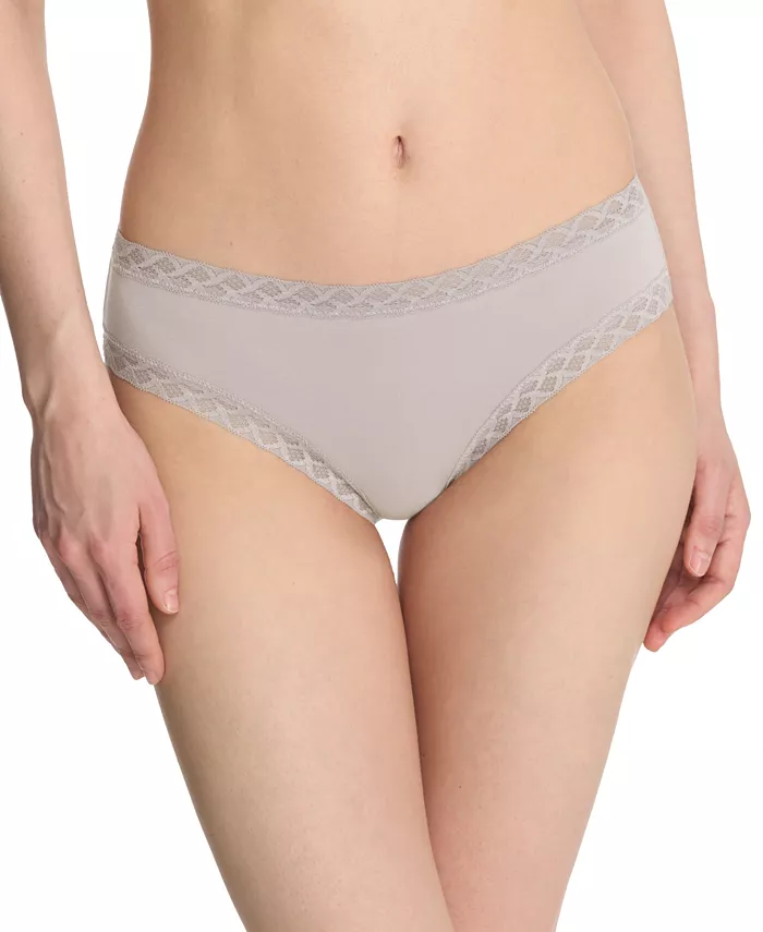 

Трусы Bliss Lace-Trim Cotton Brief Underwear 156058 Natori, серый