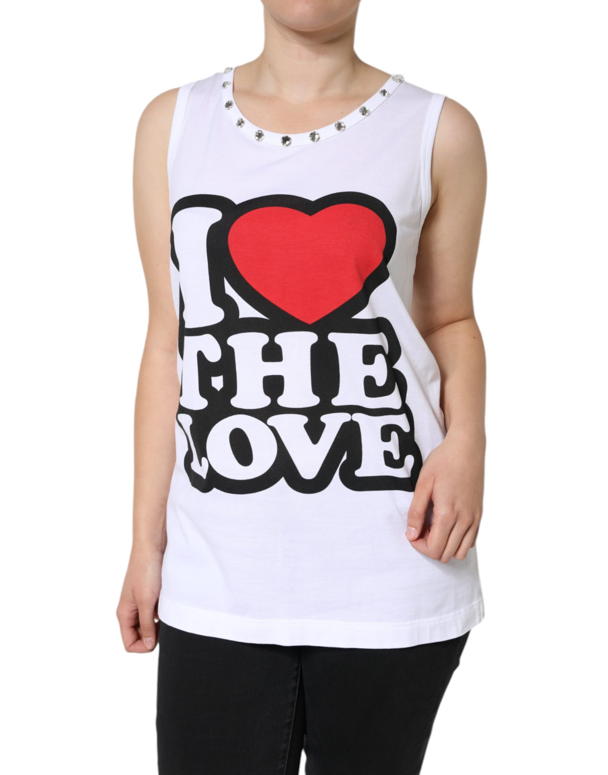 

Белая майка с надписью «I Love The Love» Dolce & Gabbana