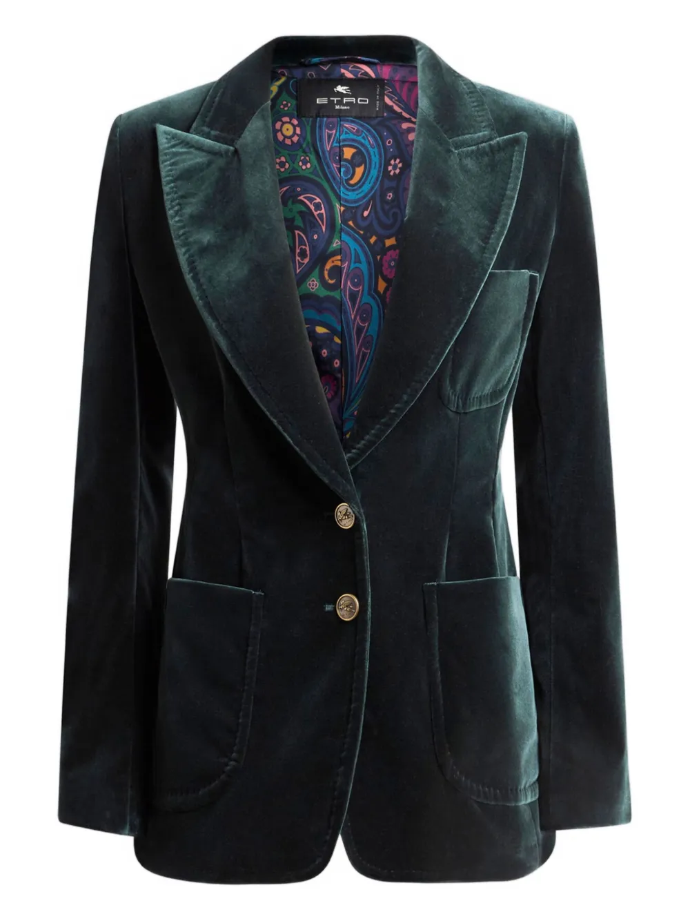 

Однобортный пиджак ETRO, зеленый