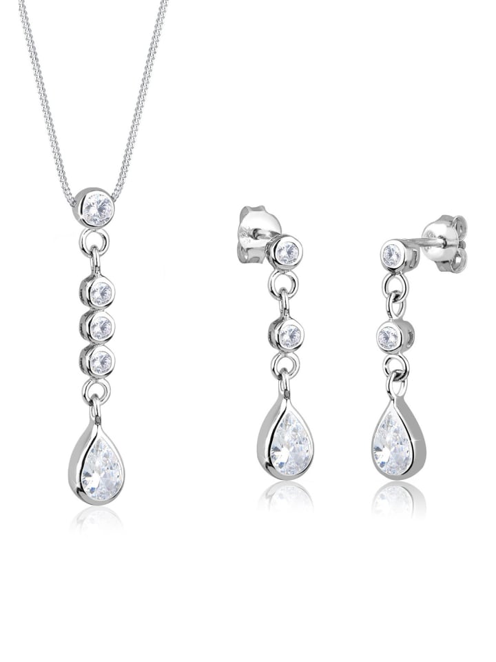 

Elli Колье Schmuckset 925 Sterling Silber Tropfen in Weiß