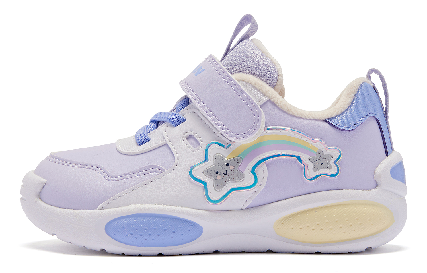 

QIAODAN Прочные теплые низкие детские туфли фиолетово-белого цвета для младенцев и малышей