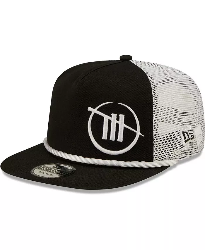 

Мужская черно-белая кепка TRACKHOUSE RACING в стиле гольфиста с застежкой-кнопкой New Era