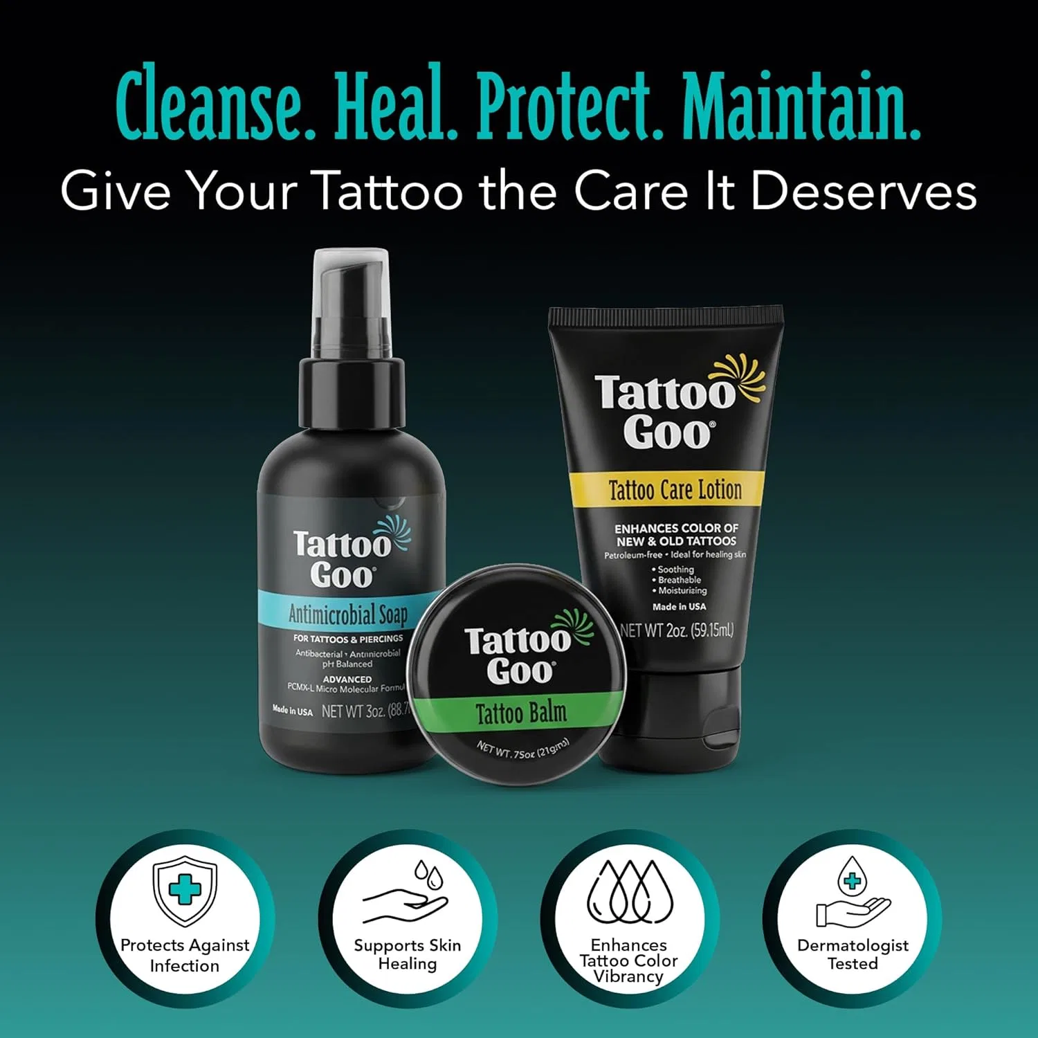 Набор для ухода за татуировками Tattoo Goo Aftercare Kit, 3 предмета Tattoo Goo — фото 3