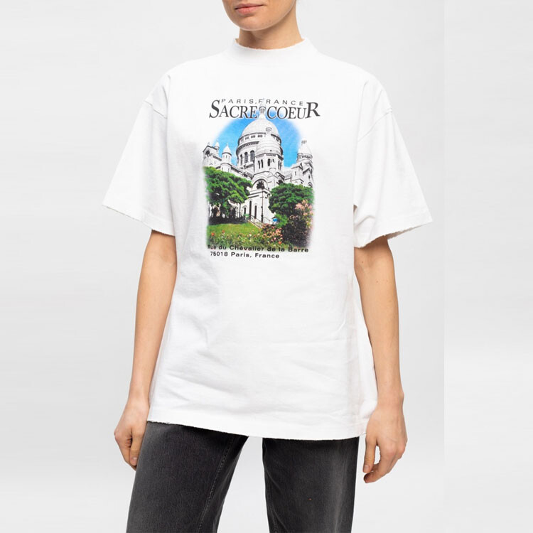 Футболка женская Balenciaga Sacré Cœur, белый — фото 4