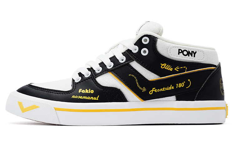 

Кроссовки PONY Atop Skateboarding Shoes Unisex Low-top Black/white, черный/белый