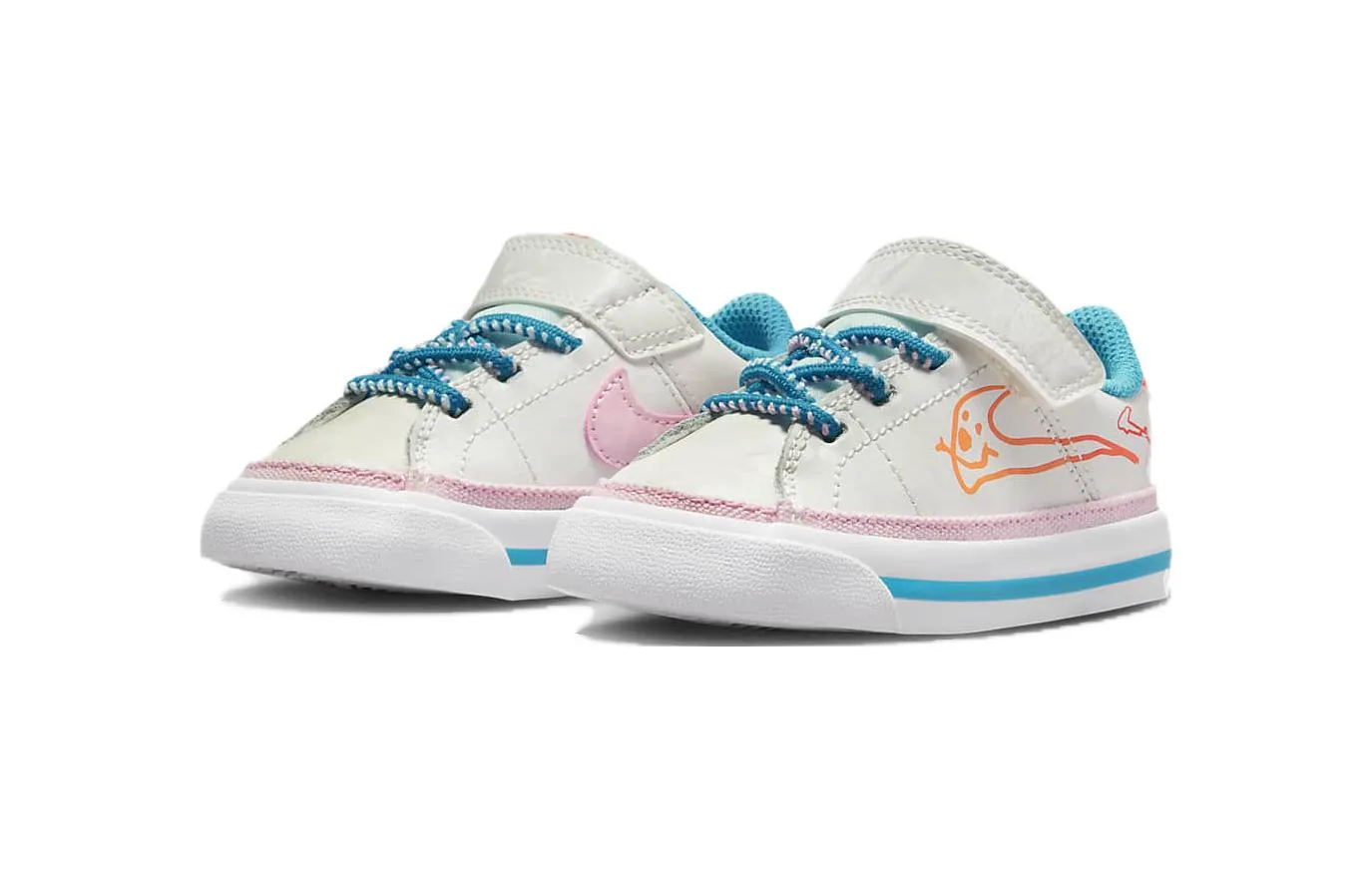 Кроссовки Court Legacy TD 'Wild And Free' Nike, белый синий оранжевый — фото 4