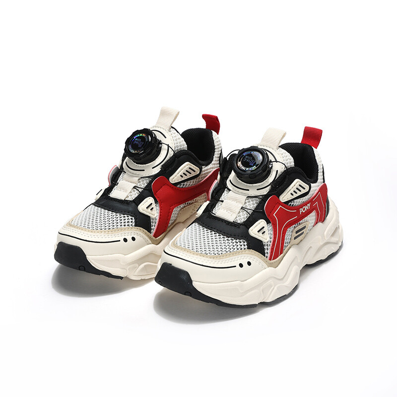 Современные детские кроссовки Lifestyle Kids Low-top Белый/Красный/Черный Pony, белый — фото 3