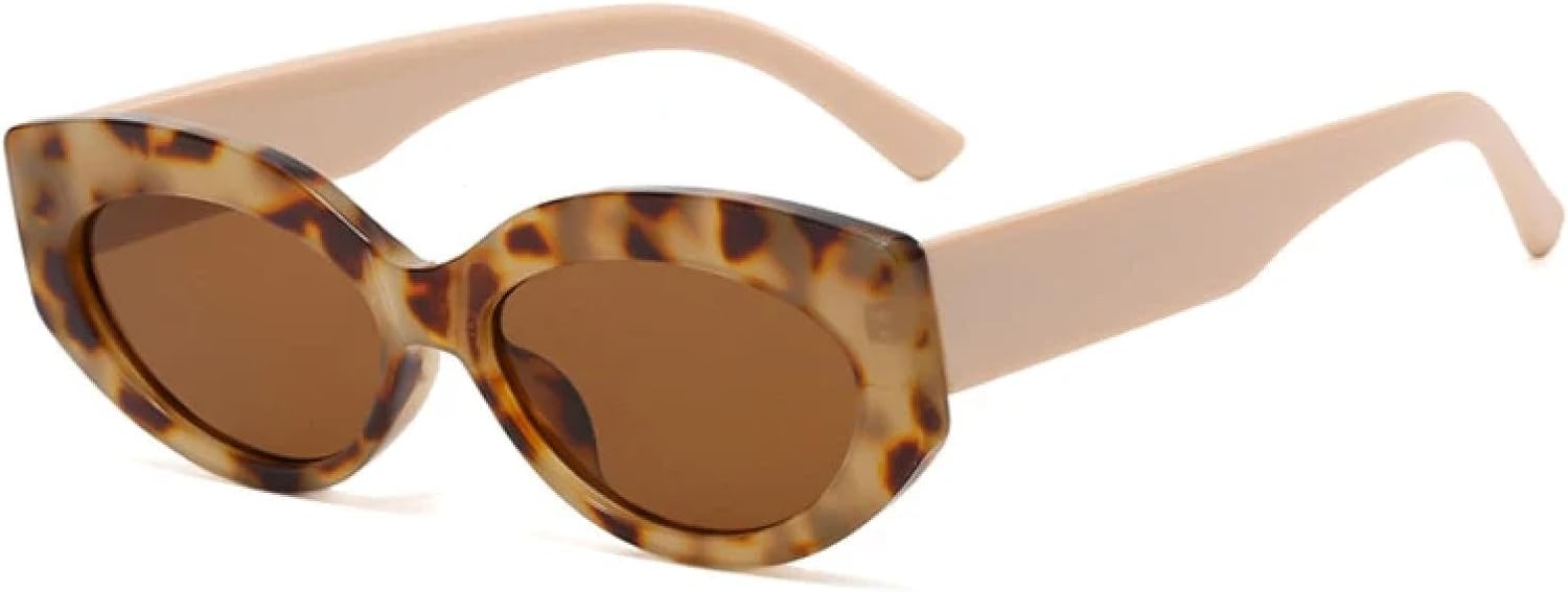 

Модные солнцезащитные очки «кошачий глаз» конфетных цветов для мужчин и женщин, винтажные овальные, классические, для активного отдыха и путешествий, с защитой от УФ-излучения UV400 TKKTLLT, Beige Brown