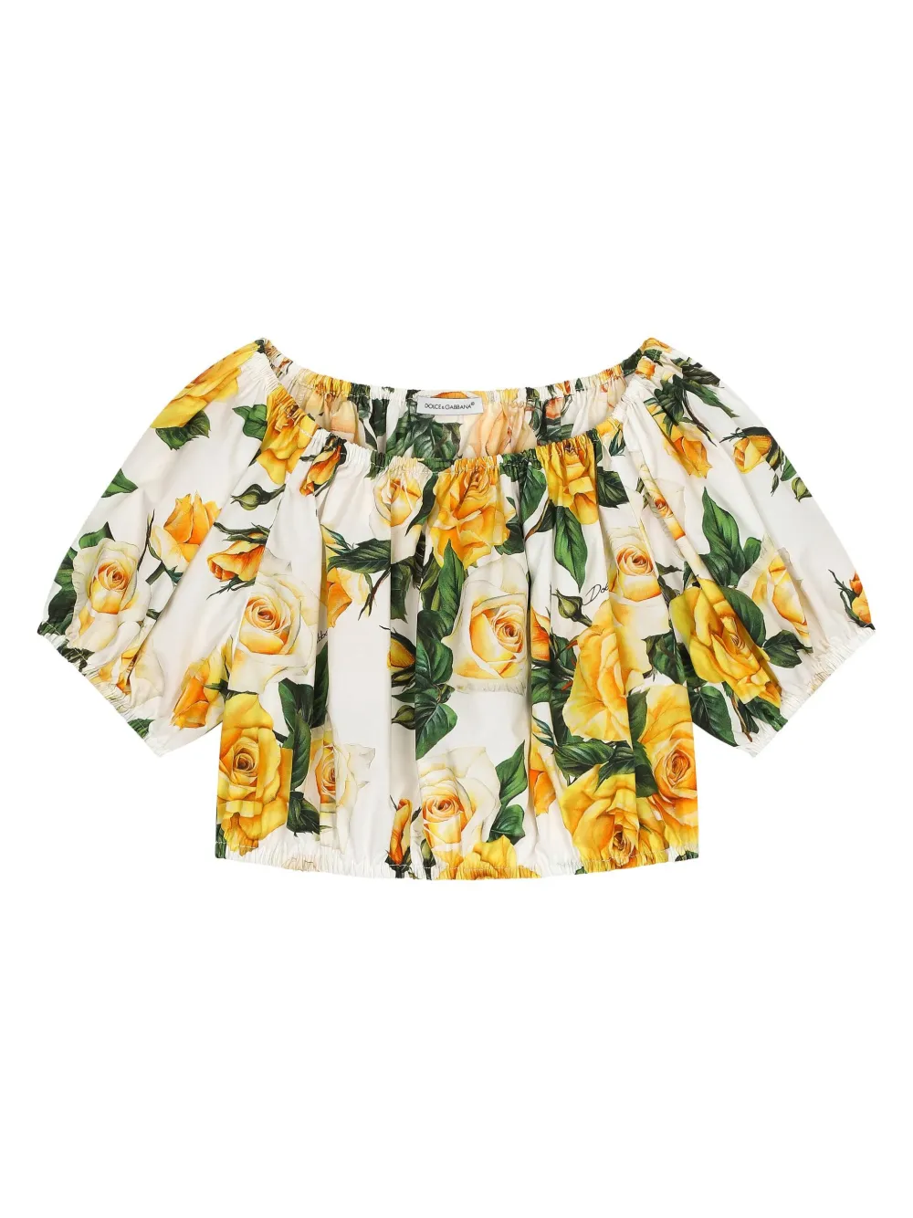 

Блузка с принтом Rose Dolce & Gabbana Kids, желтый