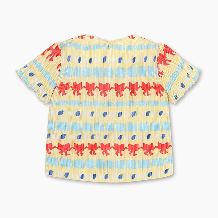 Детская блузка Bodre Pleats, жёлтая, от Benetton Kids — фото 2