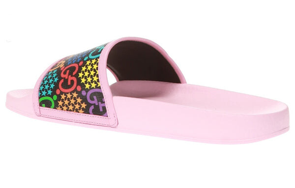 Сандалии slide 'psychedelic - pink' Gucci, розовый — фото 4
