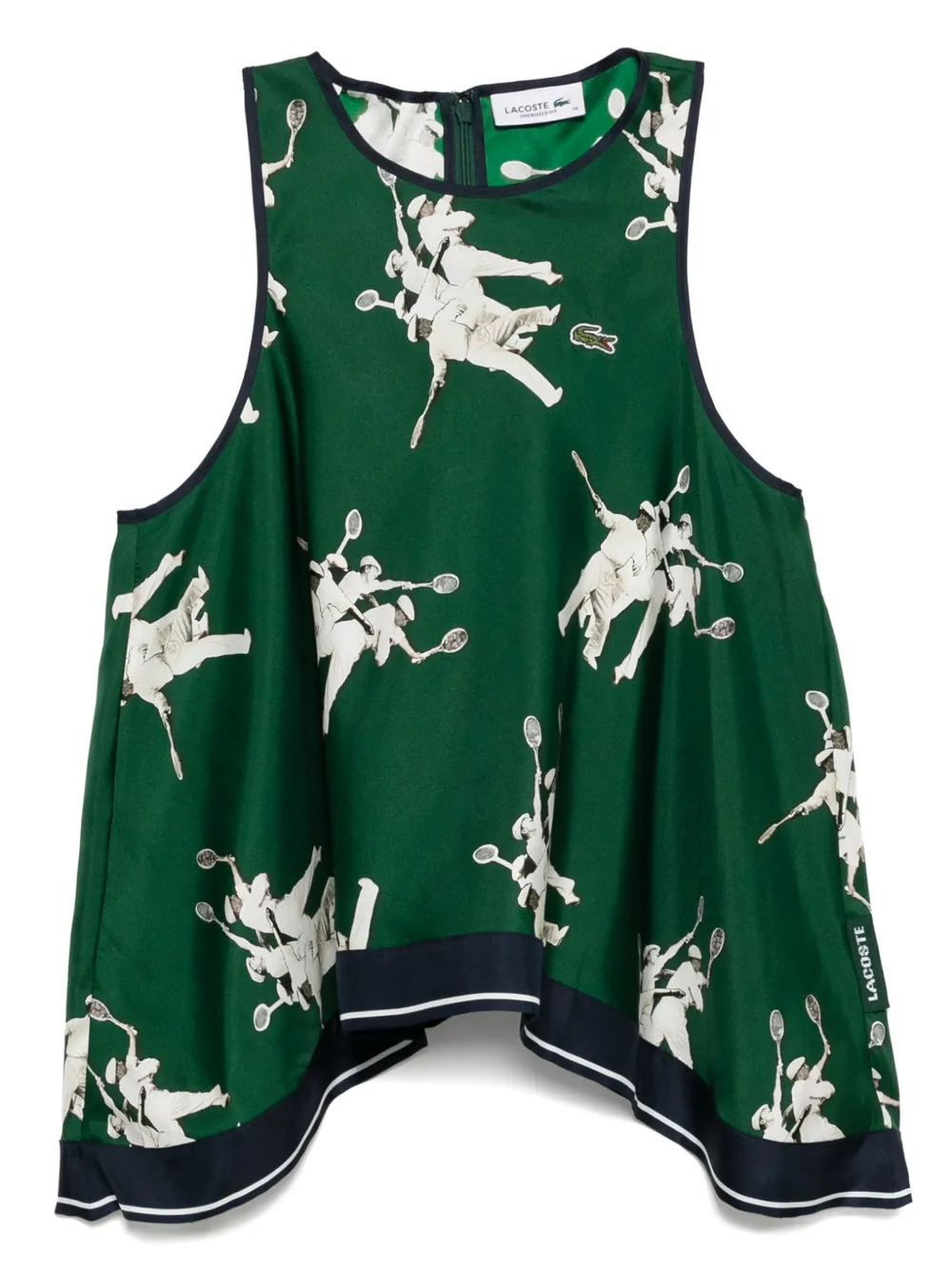 

Шелковый топ Lacoste, зеленый