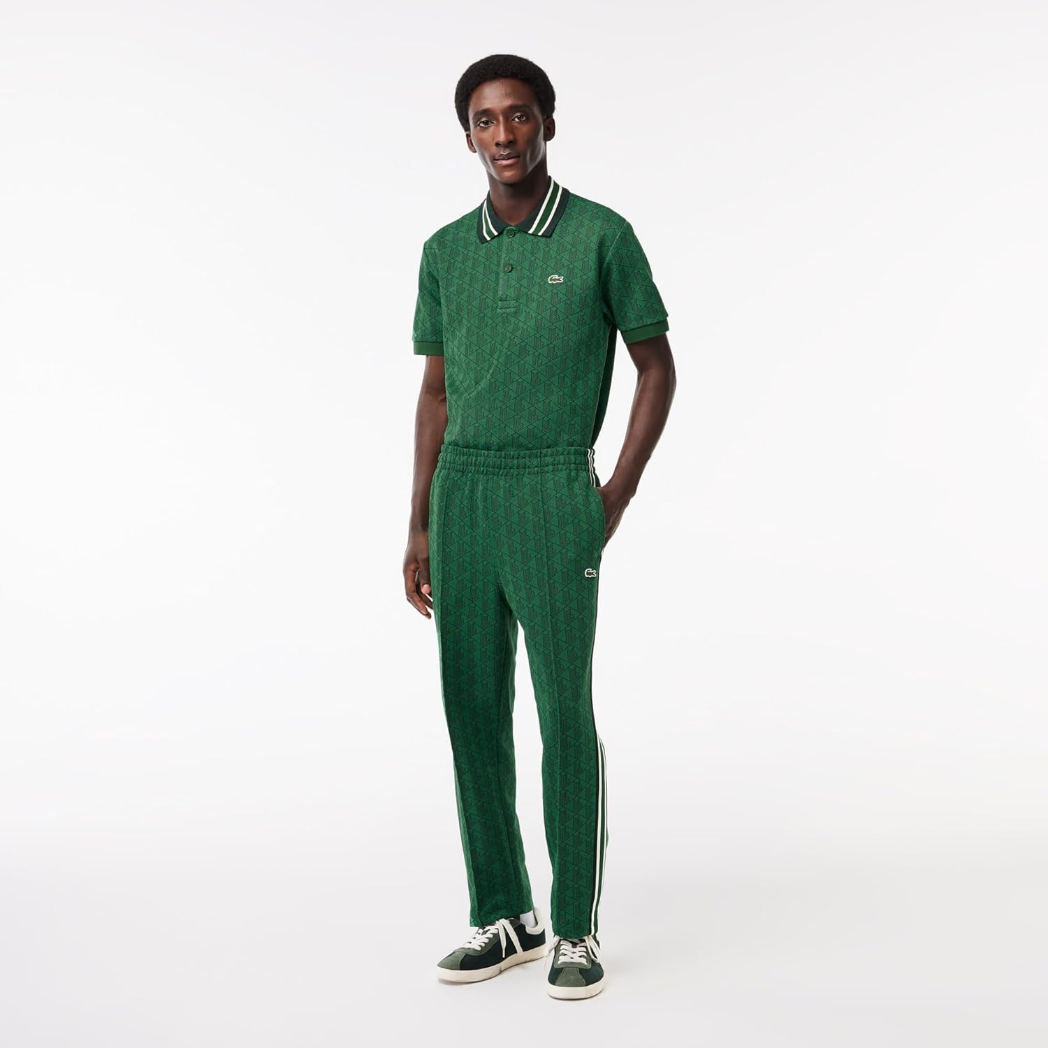 Мужские спортивные брюки Lacoste Vintage Fit с монограммой и принтом, Rocket/Sinople — фото 2